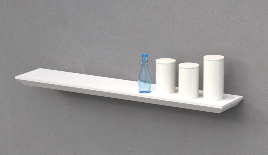 Beveled Edge Floating Shelf 1200x250x38mm Topshelf